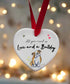 Love and a Bulldog Ceramic Heart